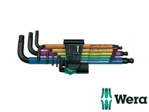 Zestaw kluczy imbusowych długich wzmocnionych z kulką 950 SPKL/9 SM N "Multicolor" - WERA (05073593001)