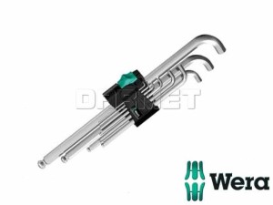 Zestaw kluczy imbusowych długich z kulką i zredukowanym ramieniem 950 PKLS/S SM - WERA (05073594001)