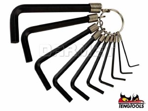 Zestaw kluczy imbusowych na kółku, 10 szt. - TENGTOOLS (10582-0203)