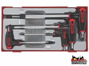 Zestaw kluczy imbusowych z rękojeścią, 7 szt. - TENGTOOLS (6893-0106)