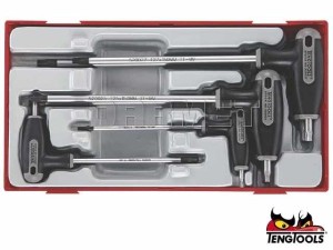 Zestaw kluczy TX z poprzeczną rękojeścią, 7 szt. - TENGTOOLS (6892-0107)