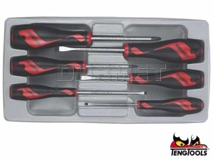 Zestaw wkrętaków płaskich i krzyżowych Phillips, MD906N3 - 6 szt. - TENGTOOLS (18590-0107)