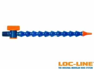 Przewód z dyszą okrągłą o średnicy 1/8", gwintem zewnętrznym NPT 1/4" i zaworem, długość 500 mm, system 1/4" - LOC-LINE (P0512Z)