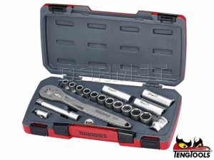 Zestaw nasadek sześciokątnych, nierdzewnych z chwytem kwadratowym 1/2", TS1218 - 18 szt. - TENGTOOLS (16751-0106)