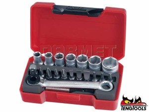 Zestaw kuczy nasadowych z chwytem kwadratowym 1/4", T1420 - 20 szt. - TENGTOOLS (16735-0107)