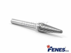 Pilnik obrotowy stożkowy z czołem kulistym KEL, frez do metalu, 16x33MM, chwyt 6MM, długość 78MM - FENES (0641-500-040-160)