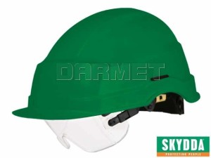 Kask ochronny IRIS II z wbudowanym wizjerem, zielony, rozmiar 53-63 - SKYDDA (035600204)