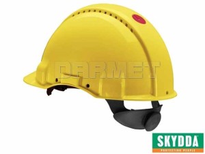 Kask ochronny PELTOR G3000 ze wskaźnikiem UV i pokrętłem regulacyjnym, żółty, rozmiar 54-62 - SKYDDA (466129046)