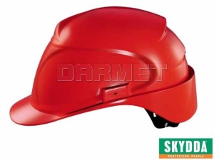 Kask ochronny UVEX Airwing z pokrętłem regulacyjnym, czerwony, rozmiar 51-61 - SKYDDA (616059093)
