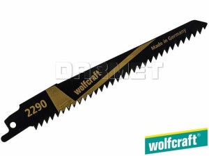 Brzeszczoty szablaste do elektrycznych pił ręcznych, do drewna i tworzyw sztucznych, głębokość cięcia: 10-100MM - 2 sztuki - WOLFCRAFT (WF2290000)