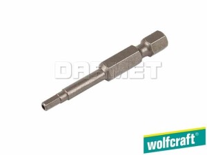 Końcówki wkrętaków sześciokątnych z otworem, długość: 50MM, rozmiary: HEX2, HEX2,5, HEX3 - 3 sztuki - WOLFCRAFT (WF1263000)