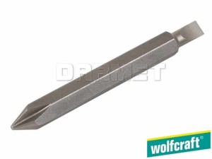 Końcówki wkrętaków podwójne, długość: 60MM, rozmiary: PH1 x 4,5MM i PH2 x 5,5MM - 2 sztuki - WOLFCRAFT (WF2407000)
