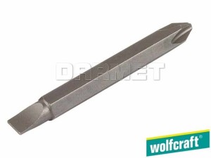 Końcówki wkrętaków podwójne, długość: 60MM, rozmiary: PZ1 x 4,5MM i PZ2 x 5,5MM - 2 sztuki - WOLFCRAFT (WF2408000)