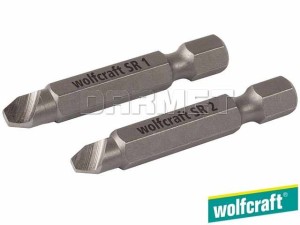 Końcówki do luzowania wkrętów z uszkodzonymi gniazdami łbów, rozmiary: SR1, SR2 - 2 sztuki - WOLFCRAFT (WF2982000)