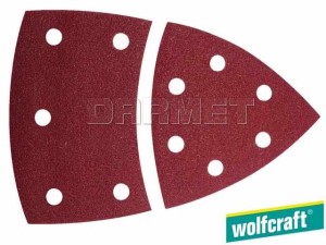 Nakładki ścierne samoprzyczepne, granulacja: 40, 80, 120, wymiar narożnika: 95MM - 15 sztuk - WOLFCRAFT (WF3118000)