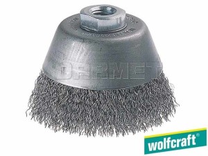 Szczotka druciana doczołowa, średnica: 60MM, gwint: M14 - WOLFCRAFT (WF2107000)