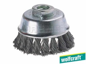 Szczotka druciana doczołowa, średnica: 65MM, gwint: M14 - WOLFCRAFT (WF8476000)