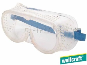 Okulary ochronne, pełne ”Standard” z ochroną przed odłamkami, drobinami i pyłem - WOLFCRAFT (WF4881000)