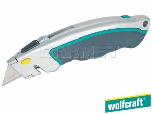 Nóż profesjonalny z szybkowymiennym ostrzem trapezowym - WOLFCRAFT (WF4131000)
