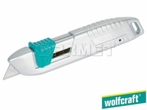Nóż bezpieczny z wysuwanym ostrzem trapezowym - WOLFCRAFT (WF4134000)