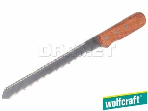 Nóż specjalny do materialów izolacyjnych z uchwytem z drewna mocowanym na nity, długość ostrza: 275MM - WOLFCRAFT (WF4119000)