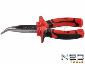 Szczypce wydłużone wygięte, izolowane, polerowane, długość: 180MM - NEO TOOLS (01-068)