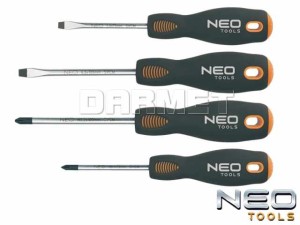 Zestaw wkrętaków, płaskie i krzyżowe Phllips - 4 sztuki - NEO TOOLS (04-204)
