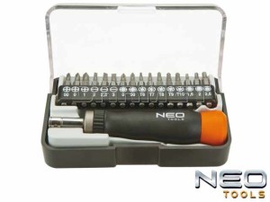 Końcówki wkrętakowe precyzyjne z uchwytem - 17 sztuk - NEO TOOLS (04-228)