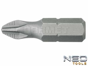 Końcówki wkrętakowe krzyżowe Phillips z systemem nacięć ACR, PH2 x 25MM - 5 sztuk - NEO TOOLS (06-035)