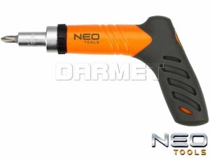 Uchwyt magnetyczny typu "T" z grzechotką do końcówek wkrętakowych 1/4", długość 155MM - NEO TOOLS (06-077)