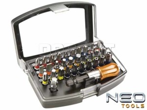 Końcówki wkrętakowe magnetyczne z uchwytem - 32 sztuki - NEO TOOLS (06-106)