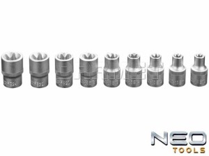 Zestaw kluczy nasadowych Torx 1/2" - 9 sztuk - NEO TOOLS (08-649)