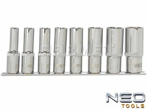 Zestaw długich kluczy nasadowych Spline 1/2" - 8 sztuk - NEO TOOLS (08-650)