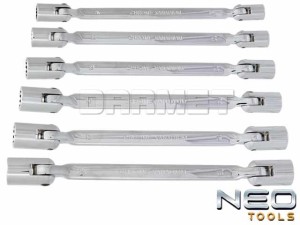 Klucze dwunastokątne przegubowe nasadowe - 6 sztuk - NEO TOOLS (09-140)