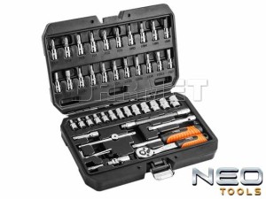 Zestaw kluczy nasadowych 1/4" z grzechotką - 46 sztuk - NEO TOOLS (08-660)