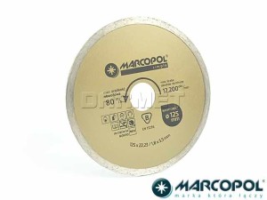 Tarcza diamentowa z nasypem ciągłym, do cięcia na mokro, 125 x 22,23MM - MARCOPOL (Q781)