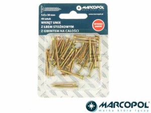 Wkręty uniwersalne 3 x 30 mm, 40 szt. - MARCOPOL (QB2137)