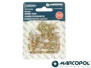 Wkręty uniwersalne 3 x 13 mm, 60 szt. - MARCOPOL (QB2125)