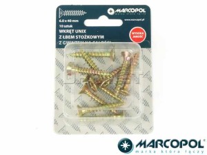 Wkręty uniwersalne 6 x 40 mm, 10 szt. - MARCOPOL (QB0057)