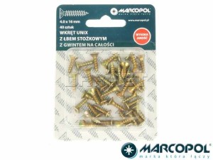 Wkręty uniwersalne 4 x 16 mm, 40 szt. - MARCOPOL (QB0048)