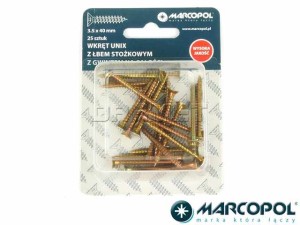 Wkręty uniwersalne 3,5 x 40 mm, 25 szt. - MARCOPOL (QB0047)