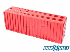 Stojak na wiertła 1 - 13,5 mm | 30 otworów | kolor czerwony (2028)