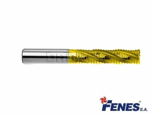Frez 4-ostrzowy trzpieniowy, długi do obróbki zgrubnej z chwytem walcowym DIN844-A L-M-NR, HSS-E TiN Golden Line - 11MM - FENES