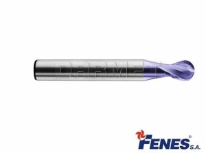 Frez 4-ostrzowy ogólnego przeznaczenia, krótki z czołem kulistym DIN6527-KR, VHM TiAIN - 5MM - FENES