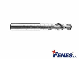 Frez 4-ostrzowy do obróbki metali lekkich i tworzyw sztucznych, długi z czołem kulistym DIN6527-LWR, VHM - 16MM - FENES