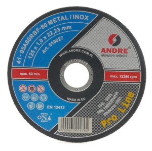 Tarcza do cięcia metalu PRO-LINE, wersja METAL+INOX, typ 41 - 125MM x 1MM x 22,2MM 95A 60R - ANDRE (010027)