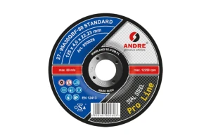 Ściernica z obniżonym środkiem do szlifowania PRO-LINE, wersja STANDARD, typ 27 - 180MM x 8MM x 22,2MM 95A 24Q - ANDRE (050101)