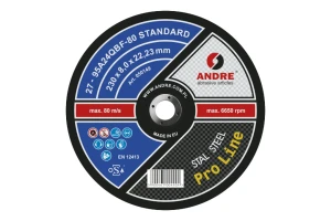 Ściernica z obniżonym środkiem do szlifowania PRO-LINE, wersja STANDARD, typ 27 - 230MM x 8MM x 22,2MM 95A 24Q - ANDRE (050149)