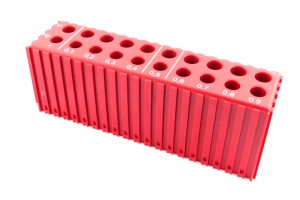 Stojak na wiertła 10 - 11,9 mm | 20 otworów | kolor czerwony (2026)