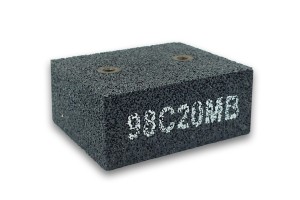 Segment prostokątny z dwoma wkładkami gwintowymi, typ 3121 - 80MM x 40MM x 95MM 98C 20M - ANDRE (140171)
